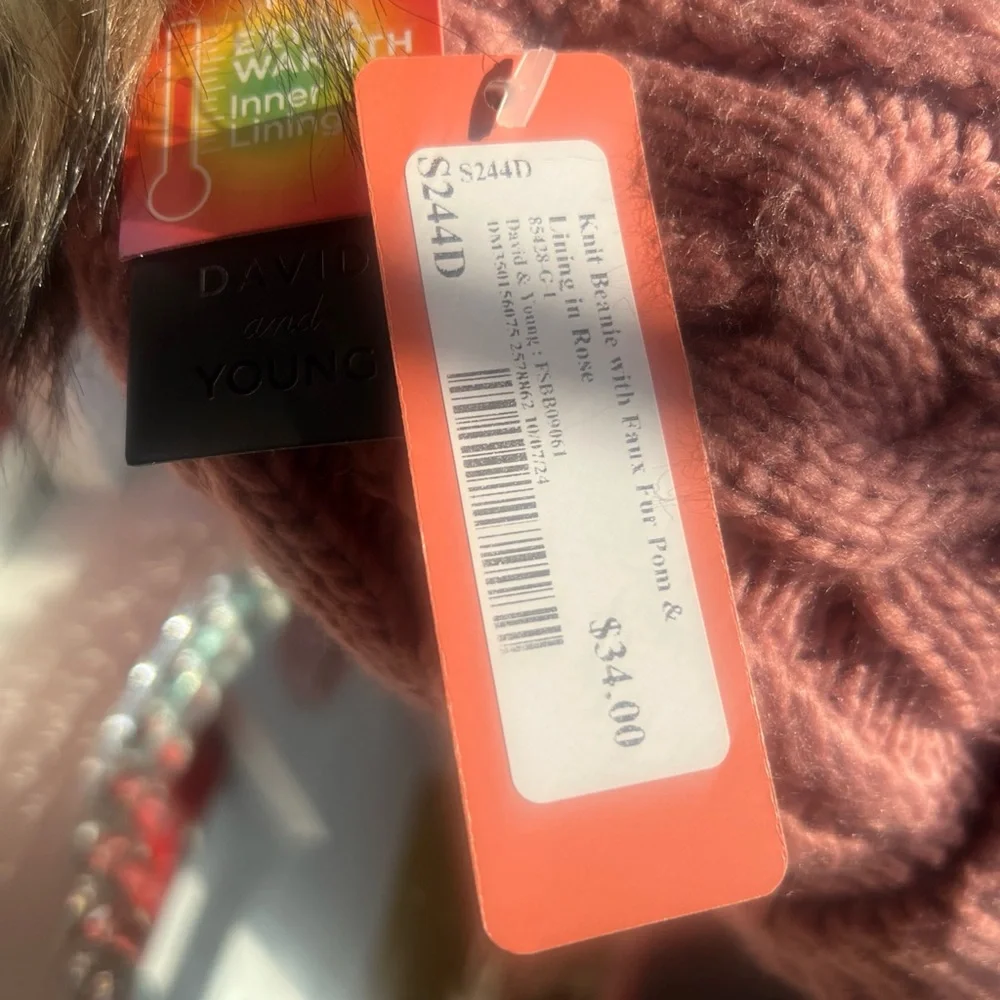 David and Young Rose Knit Beanie